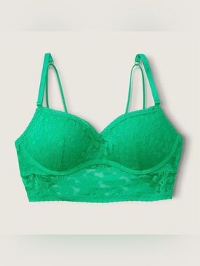 Victoria's Secret PINK X-Large BRALETTE Padded Push-Up Underwire Floral Lace Bra